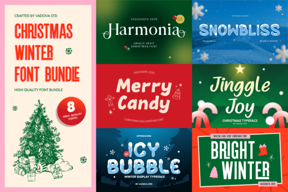 Christmas Winter Font Bundle: Festive Typography for Holiday Designs