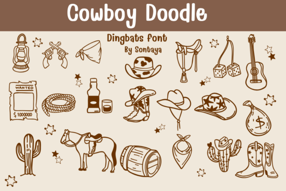 Cowboy Doodle: A Rustic Font for Western Designs