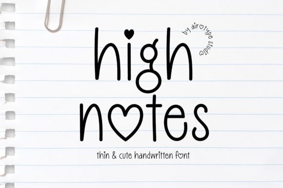 Discover High Notes: A Playful Handwritten Typeface
