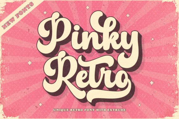 Pinky Retro: Bold Retro Script with Extruded Effect