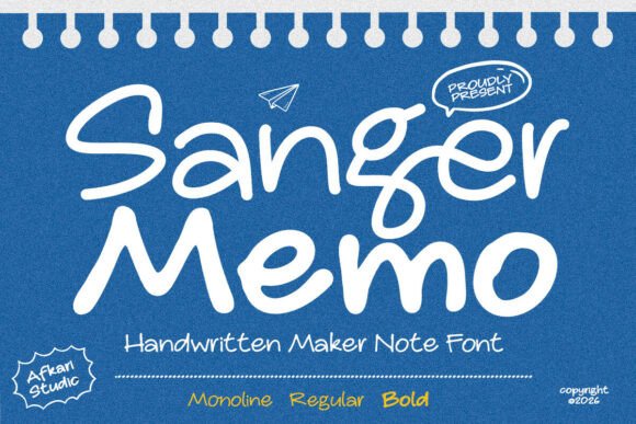 Sanger Memo: A Handwritten Marker Font for Authentic Designs