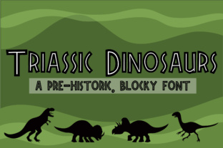 Triassic Dinosaurs: A Blocky Prehistoric Display Font